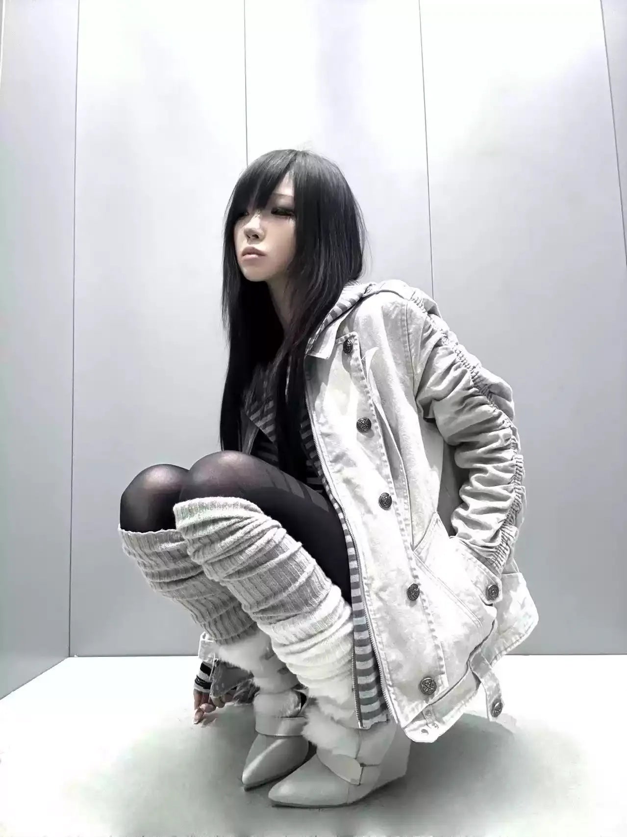 Silent Shadow Detachable Fur Collar Jacket