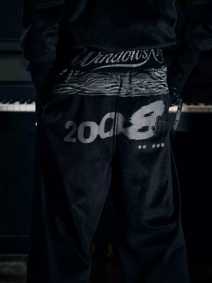 Tiger Striped Double Waist Loose Pants