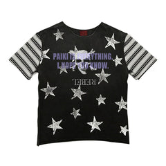 Star & Skull Stripe Sleeve T-Shirt