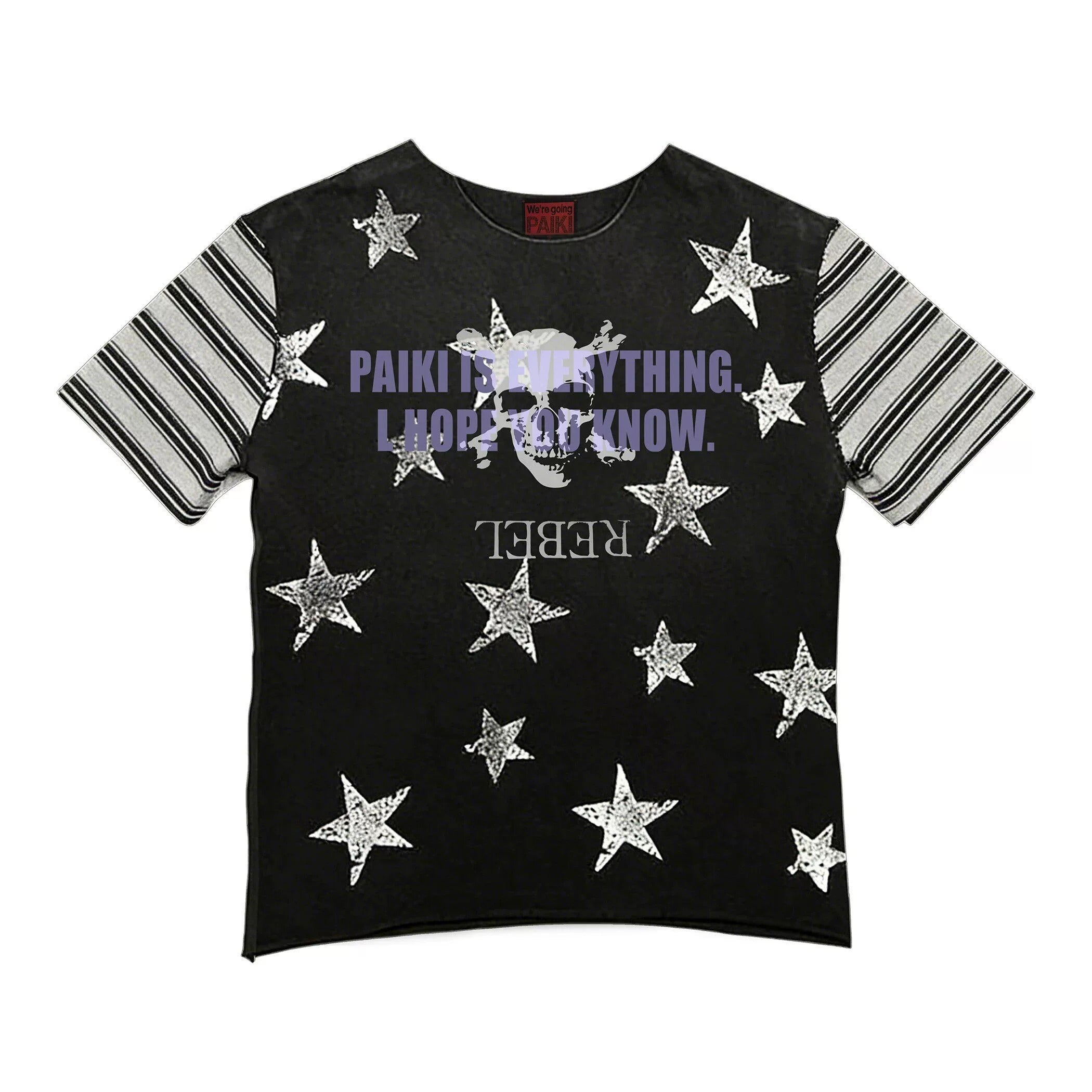 Star & Skull Stripe Sleeve T-Shirt