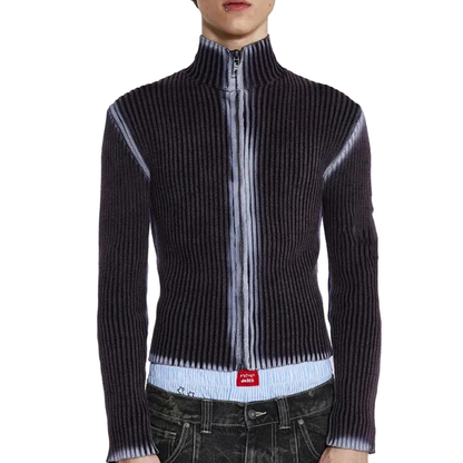 Slim Fit Knitted Zip Sweater