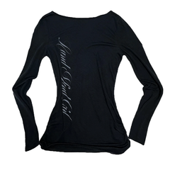 Gothic Letter Print Long Sleeve T-shirt - PWM