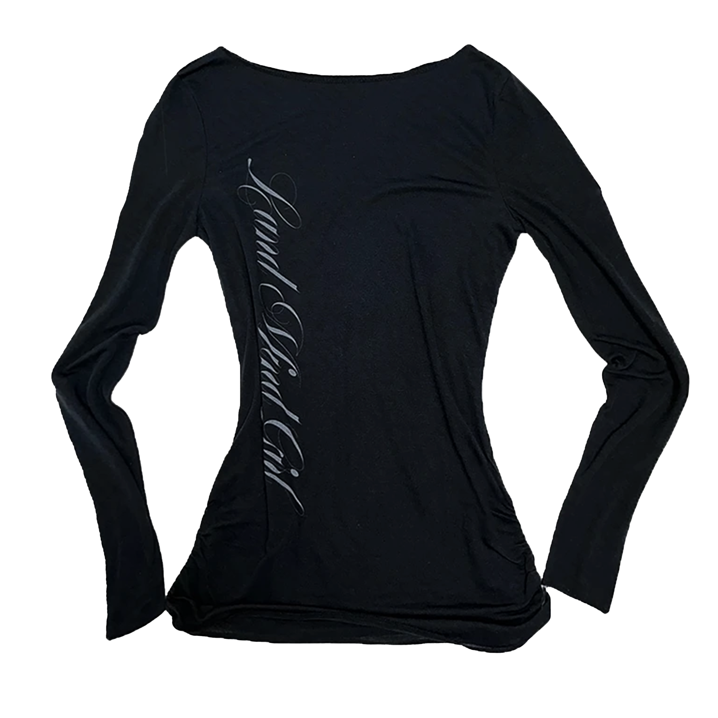 Gothic Letter Print Long Sleeve T-shirt - PWM