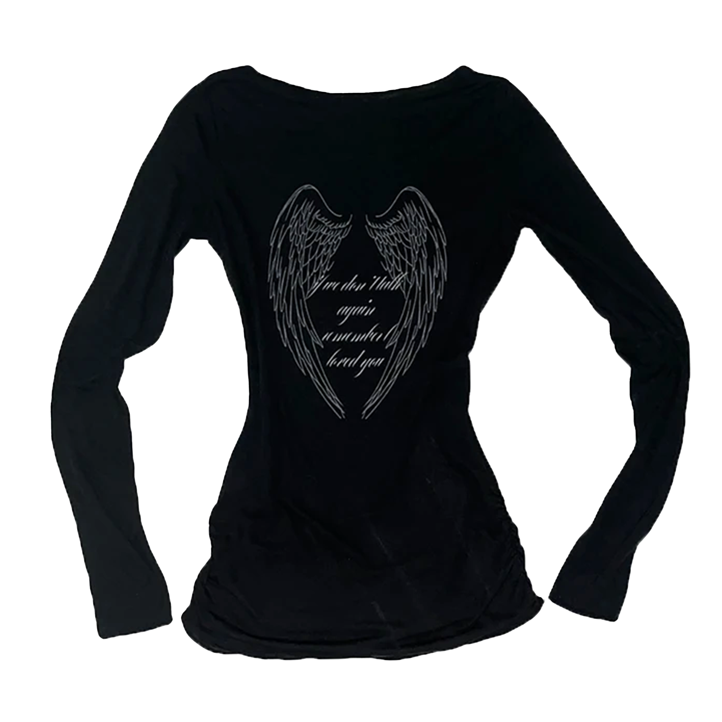 Gothic Letter Print Long Sleeve T-shirt - PWM