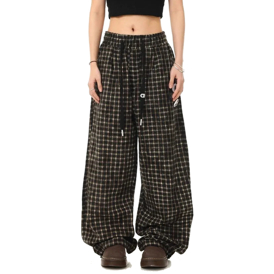 Plaids Wide Pants