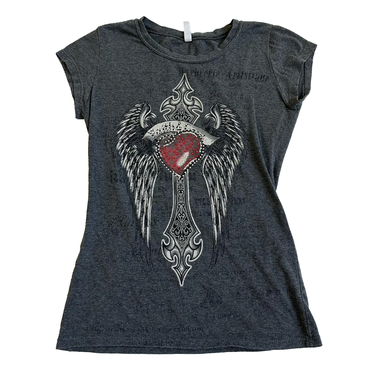 Rhinestone Gothic Graphic Print T-shirt