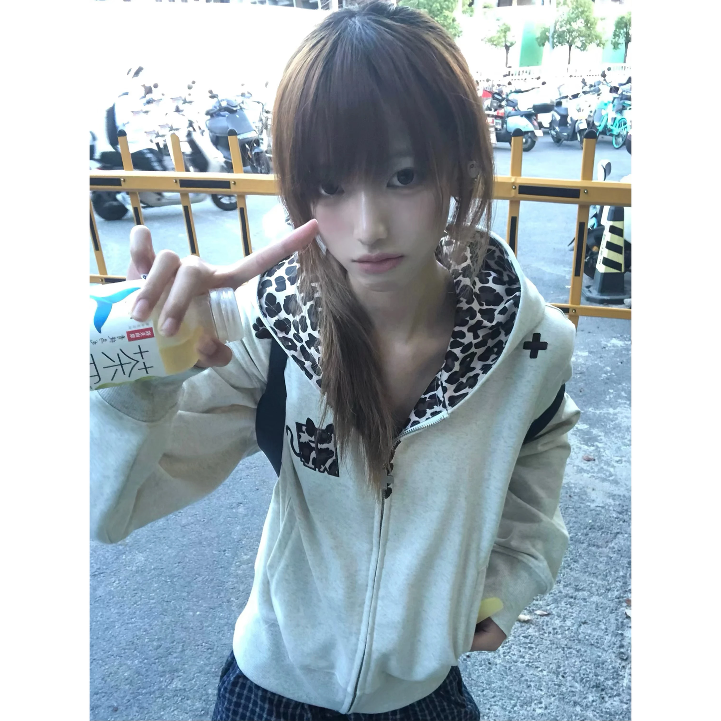 Devil Hooded 2000s Puppy Print Zipper Hoodie