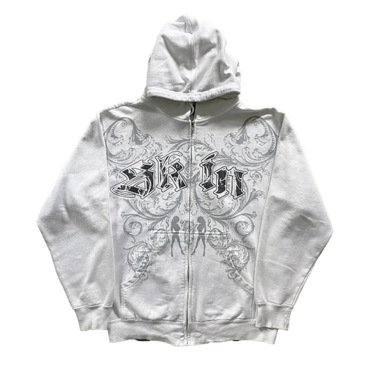 Gothic Pattern Print Zipper Hoodie