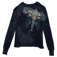Cross Print Long Sleeve T shirt - PWM